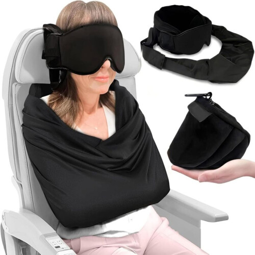 Airplane Sleep Support System Integrated Plane Sleeping Accessories with Memory Foam Long Haul Flight Pillow 2
