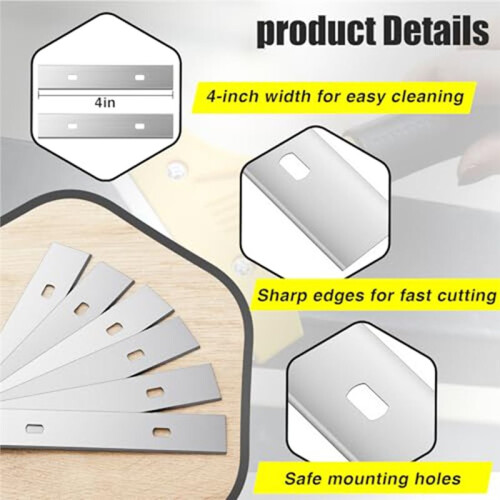 200 Pcs Scrapers Blade Replacements,Demolition Scraper Blades Replacement Carbon Steel for Efficient Flooring 2