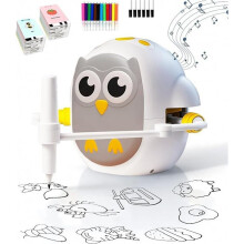 Educational Drawing Robot for Kids Interactive Learning for Childhood Drawing Machine with 200 Cards Owl