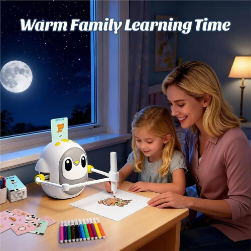 Educational Drawing Robot for Kids Interactive Learning for Childhood Drawing Machine with 200 Cards Owl 1