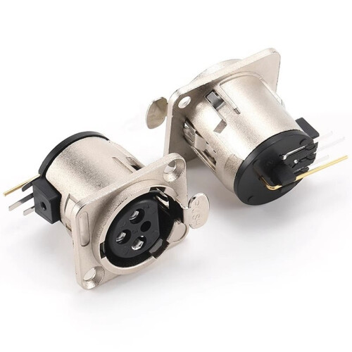 1PCS NC3FD-H 3 Pin XLR PCB Connector Socket Female Horizontal PCB Silver-Plated Contacts 2