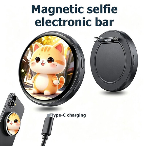 Pingente Eletrônico Magnético de 1,85 Polegadas com  6.0, GIF em Estilo Anime e Tela, Dispositivo Auxiliar para Câmera de Crachá Eletrônico. 1