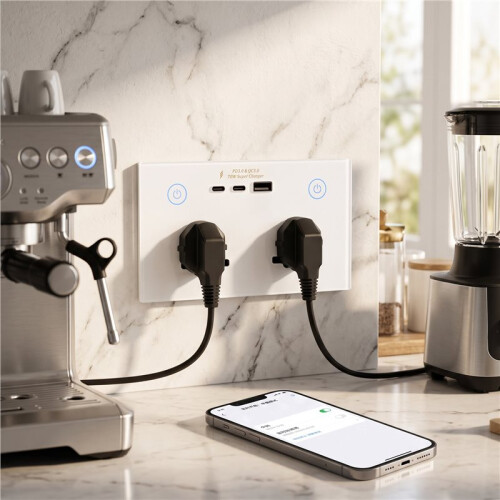 Home Wifi Wall Socket Panel International Double Universal Outlet USB Touch 70W QC/PD3.0 2