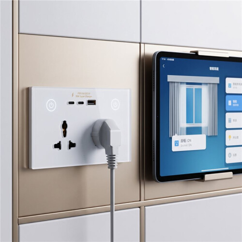 Home Wifi Wall Socket Panel International Double Universal Outlet USB Touch 70W QC/PD3.0 1