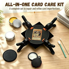 Kit de Limpieza para Cuidado de Cartas 14 en 1, 148 Piezas de Herramientas Profesionales para Restauración de Cartas con Crema Pulidora y Caja para