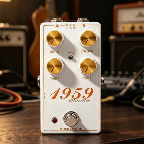 MOSKYAudio 1959 Distortion Effect Pedal för Elgitarr för  Distortion Tone Full Metal Shell 2
