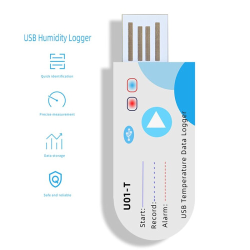 USB Temperature Data Logger 14400 Points USB Report with App 60 Days IP67 Disposable Recorder with Warning 2