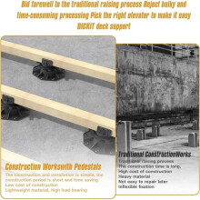 10-Pack Adjustable Deck Support Pedestals, 1.18"-2.36" (30-60 mm), for 2x4 & 2x6 Joist Framing with Screws for Deck