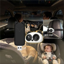 Car Baby Monitor Wireless CarPlay & Android Auto with Stand 5GHz WiFi Super Wide Angle Baby Monitor  Voice Control