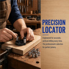 Aluminum Alloy Vertical Locator with 8 Interchangeable Drill Bushing 3-10mm for Woodworking DIY Furniture Board Splicing