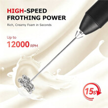 Frother à Lait Portable Rechargeable à Main, Type-C, Fouet Électrique à Lait, Mélangeur de Boissons au Café