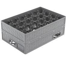 Qianly Glassware Rack Cup Organizer Förvaringsstång Diskmaskin Säker Polypropen med Fasta Avdelare, 24-Galler Förhöjda