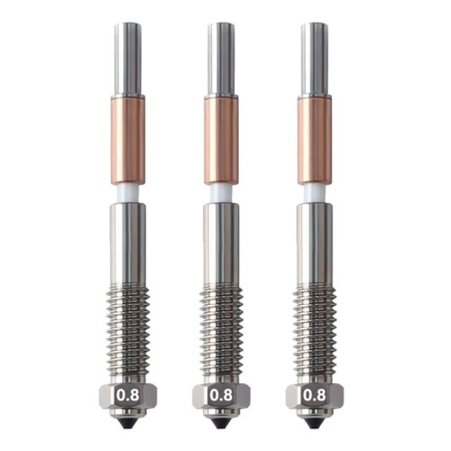 3PCS Bimetal Nozzle for QIDI Q2 Q2c 0.6/0.8mm Ceramic Quick Removal Nozzle Insulation Integration for 3D Printer B