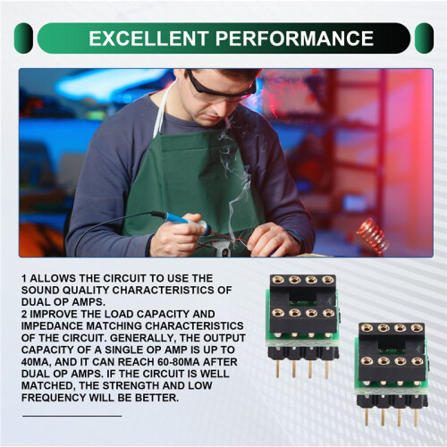 10 St. Dual Op Amp Till Single Op Amp Adapterkort 2