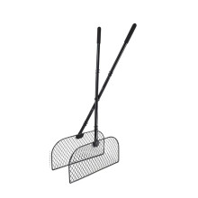 Ancinho Coletor de Folhas com Cabo Longo, Ancinho de Metal para Folhas, Coletor de Folhas para Jardinagem, Apanhador de Folhas e Grama