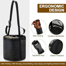2 Pcs Horse Feed Bag Heavy Duty Mesh Feeder with Adjustable Strap, Slow Feeder Hay Bag for Trail Riding & Stall Use