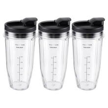 Blenderbekers Vervangend 24oz voor BN401, BL450, BL456, BL480, BN751, BN801, SS101, SS151 - 3 Stuks met Deksels