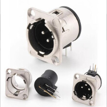 1 Piezas NC3MD-H Conector XLR PCB Macho de 3 Pines, Horizontal, con Pin de Recubrimiento de Plata