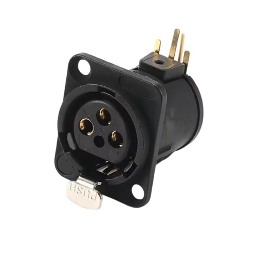1PCS 3 Pin XLR PCB Connector Socket Female Horizontal PCB Gold Plating Pin NC3FD-H-B