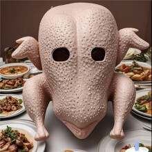 Funny Animal Turkey Latex Headgear, Halloween Thanksgiving Party Latex Props Bird Animal Costume Accessory Cosplay