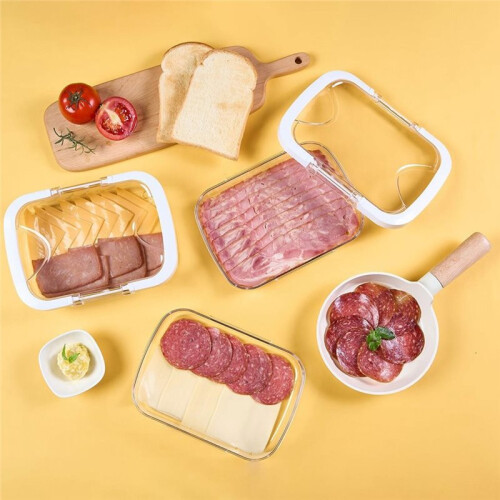 3 Pcs Meat Containers for Fridge with Airtight Lids, Stackable Refrigerator Organizer for Lunch Meat Storage 1