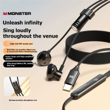 AE20 Karaoke Earphone Sound Card Headset with Realtime Ear Monitoring for Live Streaming Singing Gaming
