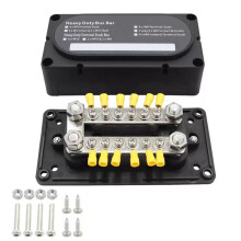 Bus Bar Stroomverdeelblok 48V 150A met Afneembare Afdekking Eenvoudige Installatie voor Voertuig Boot Auto Vrachtwagen RV Zwart