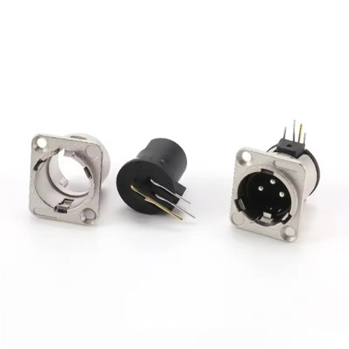 1PCS NC3MD-H 3 Pin XLR PCB Connector Socket Male Horizontal PCB Silver Plating Pin 1