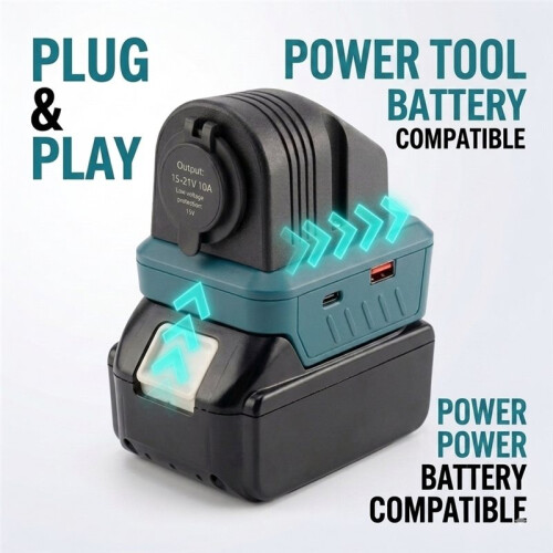 Waterproof Tent-Style Panel Power Socket for  18V Lithium Battery Cigarette Lighter Modification 2
