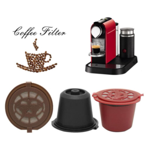 3PCS Coffee Capsule Filter for  Essenza  C30 Coffee Machines Replacement Coffee Filter Cups Black 2