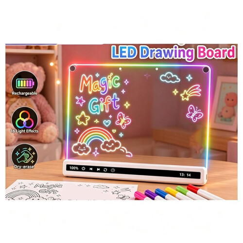 LED Drawing Board Clear Illumination- Drawing Board Glow Drawing Pad 8 Color Modes 1