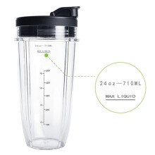 Blenderbekers Vervangend 24oz voor BN401, BL450, BL456, BL480, BN751, BN801, SS101, SS151 - 3 Stuks met Deksels