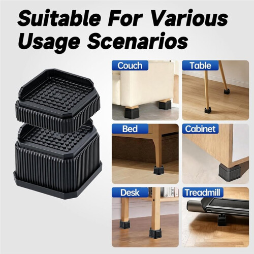 4 Pack Stackable Treadmill Incline Riser Blocks, Walking Pad Incline Risers for Gym and Home 1
