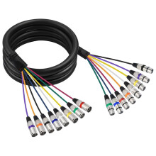 Câble pour Audio XLR Mâle Vers Femelle 8 Canaux pour Enregistrement, Câble XLR 8 Voies pour Studios, Concerts, Configuration de Scène