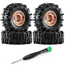 0.7 Inch RC Rock Crawler Wheel Rims & Tires for 1/30 Axial SCX30 RC Climbing Car for K10 Bronco M Orange