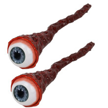 2 Stück Künstliche Herausgerissene Augäpfel, Halloween-Körperteile, Realistische Gruseldekorationen, Grau