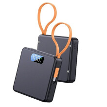 22,5-W-DIY-Powerbank-Ladegerätgehäuse, 3x18650-Akkubox mit Kabel, -Lötfreies Netzteilgehäuse, Schwarz