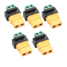 5 Stück XT60 Lötfreie Steckverbinder, XT60-Steckverbinder, Schraubklemmenadapter, Tragbarer XT60-Steckverbinder, Netzstecker (Weiblich)