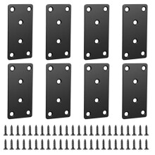Flat Brackets for Wood Flat Mending Plate Straight Brace Bracket Flat Metal for Wood Fixing Joining Plate with Screws