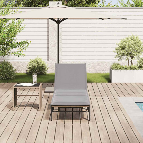 VidaXL vidaXL Sonnenliege mit Auflage Beige Poly Rattan 2
