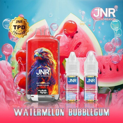 JNR - Watermelon Bubblegum 28K + 2 PCS 10ml E-liquide - FALCON-X - Pastèque, Chewing-gum 1