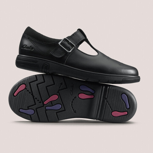 Clarks Jazzy Tap K. Black Leather 1