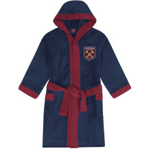 West Ham United FC Official Boys Fleece Dressing Gown Robe Navy 9-10 Years