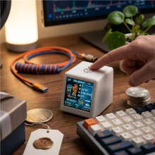 NM TV NMMiner TV 1060KH/S Hashrate Nerdminer V2 ESP32 BTC SOLO Lottery Miner & Gift Home Desktop Clock White