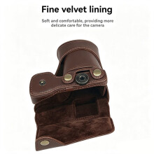 PU Leather Strap Camera Bag Full Body Cover Case for  NEX5N / 5T / 5R / 5C and 18-55mm Lens with Shoulder Bag Mocha