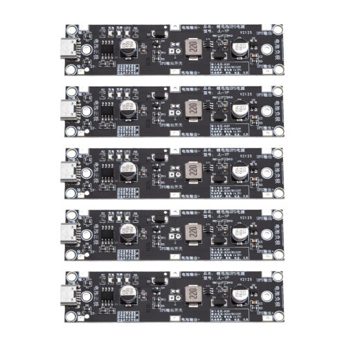 5Pcs Type-C 18650 Lithium Battery Boost Step  Module 18650 Lithium Battery UPS Boost Module for Power Bank DIY 12V