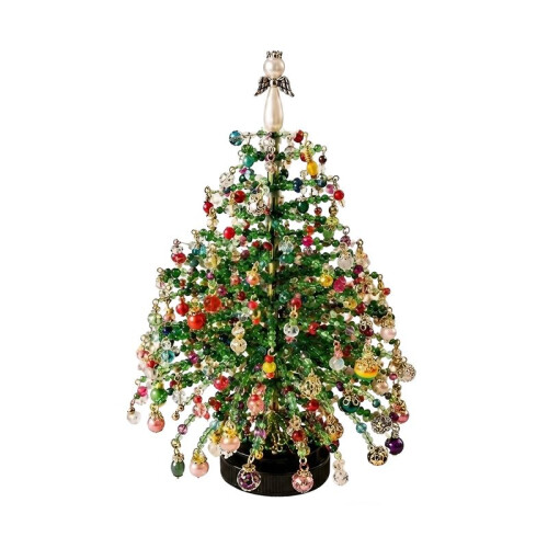DIY Beaded Christmas Tree Kit, Handmade Colorful Bead Ornament Making Set