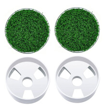 2 Set Hole Cups with Turf Cover Metal Base Backyard Home Putting Green