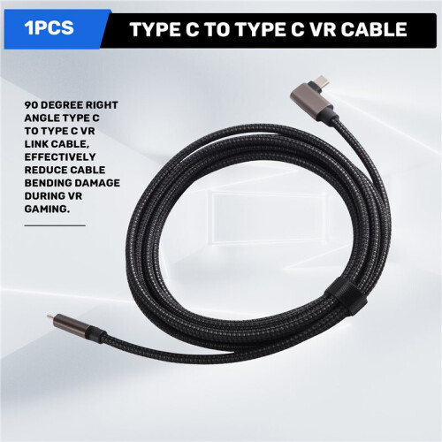 Type C to Type C VR Cable Type C VR Link Cable 90 Degree USB3.0 Fast Charging for  Quest 1/2 1