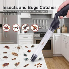 3 Stück Spinnenfänger mit Langem Griff Handheld Insektenstaubsauger mit LED Tragbare Fliegenfalle für Zuhause Garten Spinnen Insekten